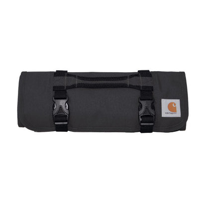 Legacy Tool Roll Accessory front view, Black canvas tool roll with two black plastic side-release buckles and webbing carry
