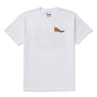 Back of Long Ride White Tee, Blank back - Slowride Supply - vintage racing apparel from Slowride Supply