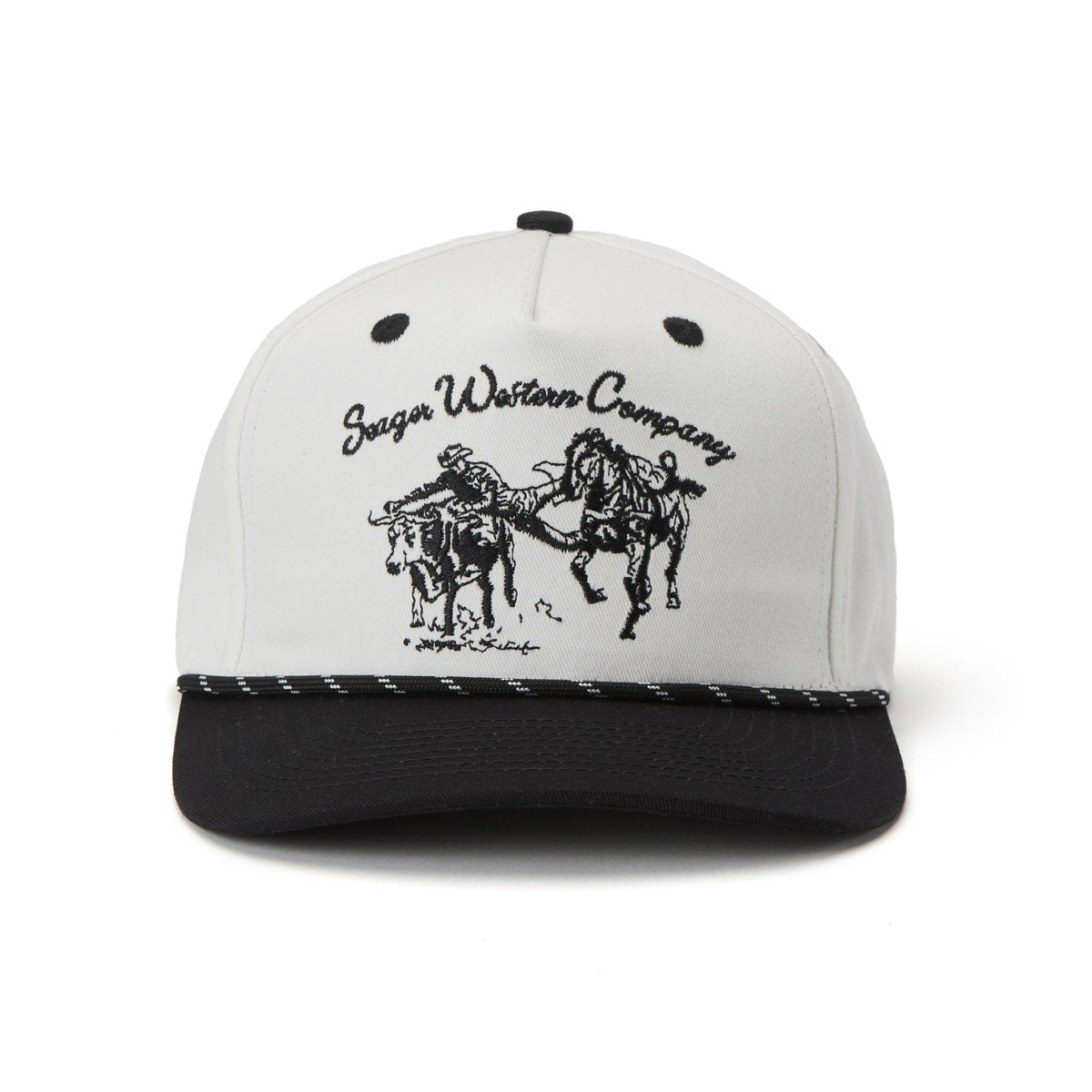 Back of Los Rios Canvas Snapback Cream/black Hat, Blank back - Slowride Supply - vintage racing apparel from Slowride Supply
