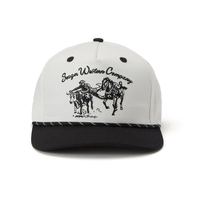 Back of Los Rios Canvas Snapback Cream/black Hat, Blank back - Slowride Supply - vintage racing apparel from Slowride Supply