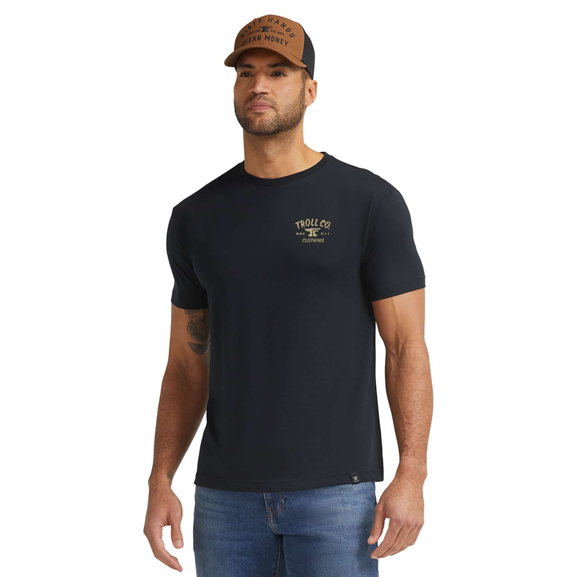 Back of NUHD Hammer Twins Black Tee, Blank back - Slowride Supply - vintage racing apparel from Slowride Supply