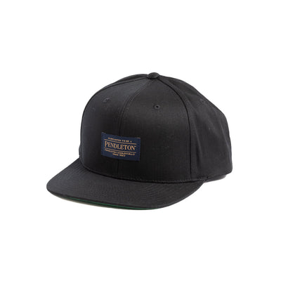 Back of Logo Flat-brim Black Hat, Green undervisor on black flat-brim cap - Slowride Supply