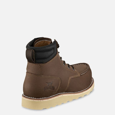 Back of Pipestone 84631 Boots Boots, Brown nubuck with black padded collar and cream crepe sole - Slowride Supply