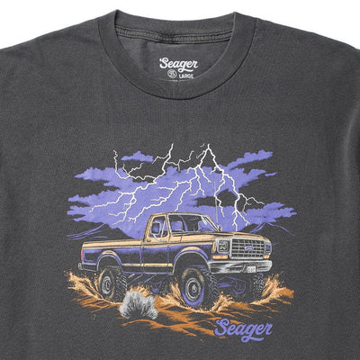 Back of Premium Mud Romp Pigment Black Tee, Blank back - Slowride Supply - vintage racing apparel from Slowride Supply