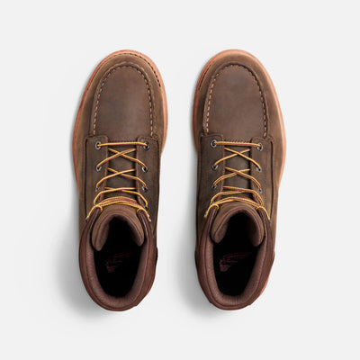 Back of 2440- Traction Tred Lite Boots Boots, Dark brown leather boot interior with visible logo stamp on tongue - Slowride