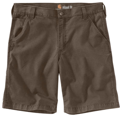 Relaxed 10" Rigby Dungare Short (102514) Shorts front view, Dark brown cotton twill shorts with relaxed fit, featuring