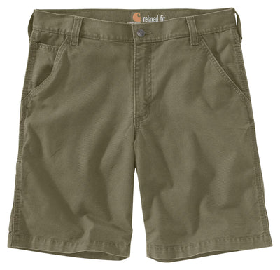 Back of Relaxed 10" Rigby Dungare Short (102514) Shorts Dark Brown Shorts, Blank back with "relaxed fit" text visible on