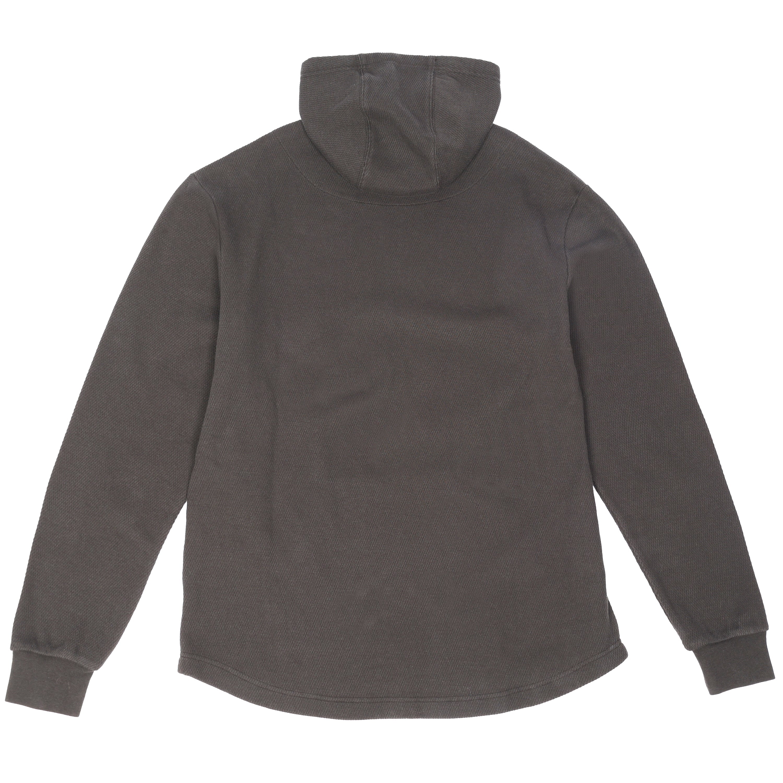 Back of Robin Hooded Thermal Apparel Black Apparel, Blank back - Slowride Supply