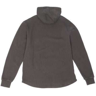Back of Robin Hooded Thermal Apparel Black Apparel, Blank back - Slowride Supply