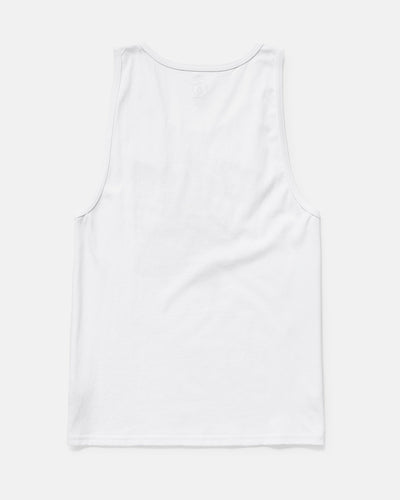 Back of Serve Stoked Tank Apparel White Apparel, Blank back - Slowride Supply - vintage racing apparel from Slowride Supply