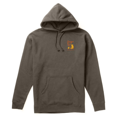 Back of Smokey Charcoal Hoodie, Blank back - Slowride Supply - vintage racing apparel from Slowride Supply