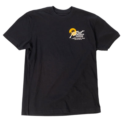 Back of Sunset Black Tee, Blank back - Slowride Supply - vintage racing apparel from Slowride Supply