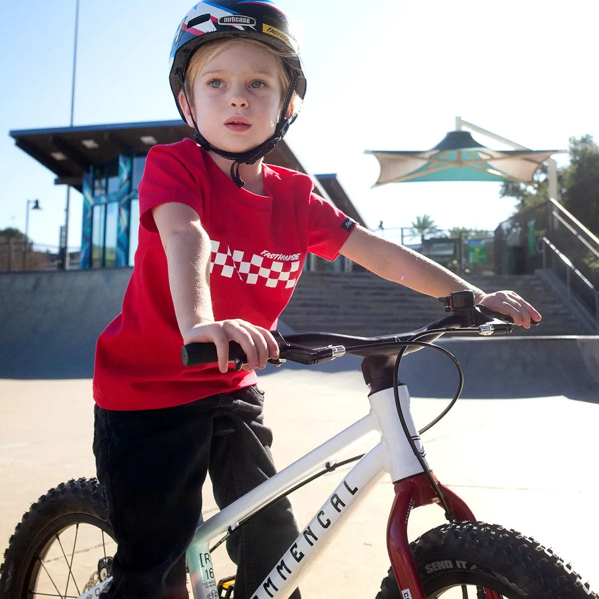 Back of Toddler Riff Tee Kids Red Kids Tee, Blank back - Slowride Supply - vintage racing apparel from Slowride Supply