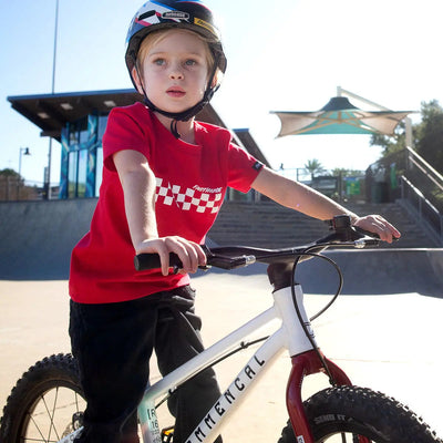 Back of Toddler Riff Tee Kids Red Kids Tee, Blank back - Slowride Supply - vintage racing apparel from Slowride Supply