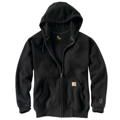 Back of Ts0614 Rain DEF Heavyweight Full Zip Sweater Black Sweater, Blank back with small woven label above left hem and