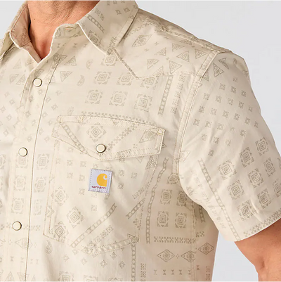 Back of Tw7284 Montana Bozeman SS Plaid Shirt Cobblestone Bandana S/S Woven S/S Woven, Blank back - Slowride Supply
