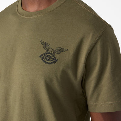 Back of United Military Green Tee, Blank back - Slowride Supply - vintage racing apparel from Slowride Supply