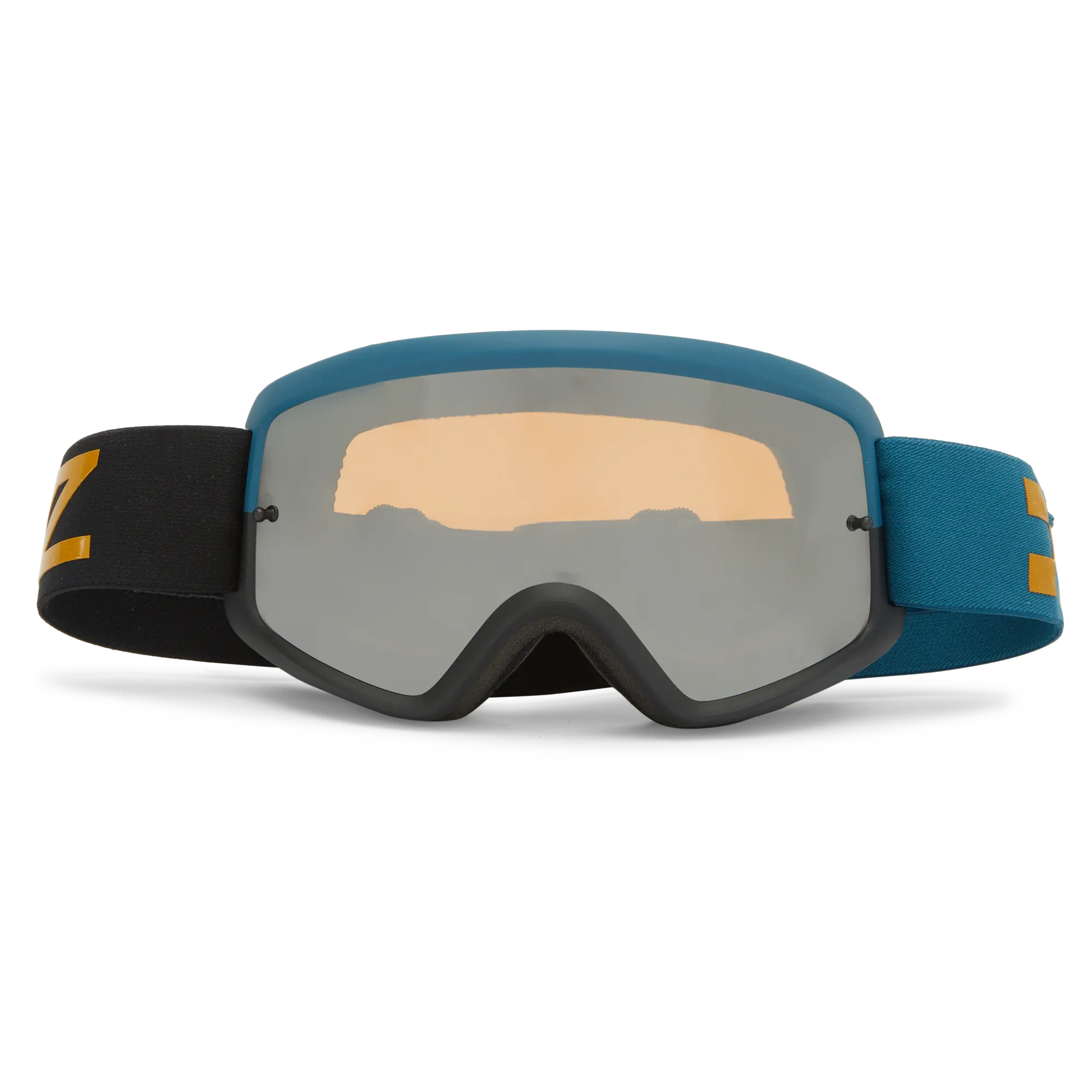 Back of VZ Beefy Acadia Goggles Accessory Slate Accessory, Teal and black straps with gold accents on each side - Slowride