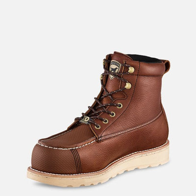 Wingshooter XD 83676 Boots front view, Brown leather lace-up boot with cream sole and brass hardware details, Boots -