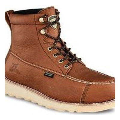 Close-up of Wingshooter ST 83632 Boots Boots showing Brown leather lace-up boot with cream-colored crepe sole and stitched