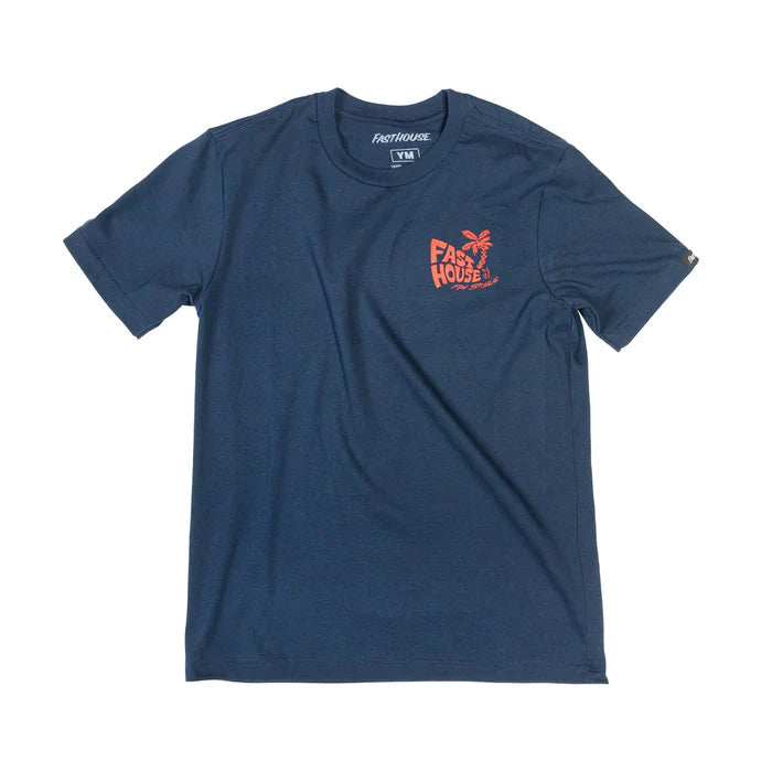 Back of Youth Explorer Tee Kids Midnight Navy Kids Tee, Blank back - Slowride Supply